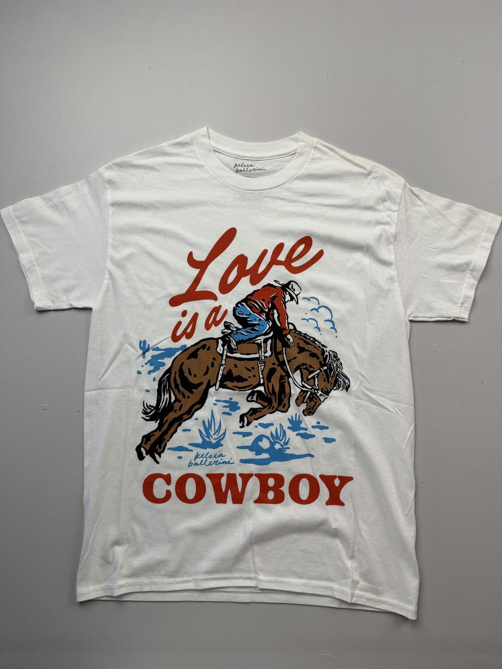 Kelsea Ballerini Shirt Mens Medium White Love Is A Cowboy Graphic Tee Country